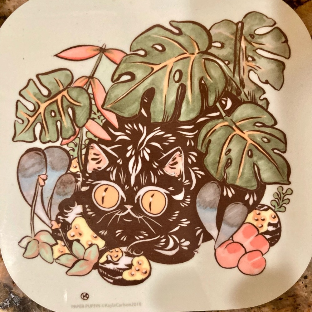 Cute Cat and Plant Coasters (set of 4) - Picture 6 of 7